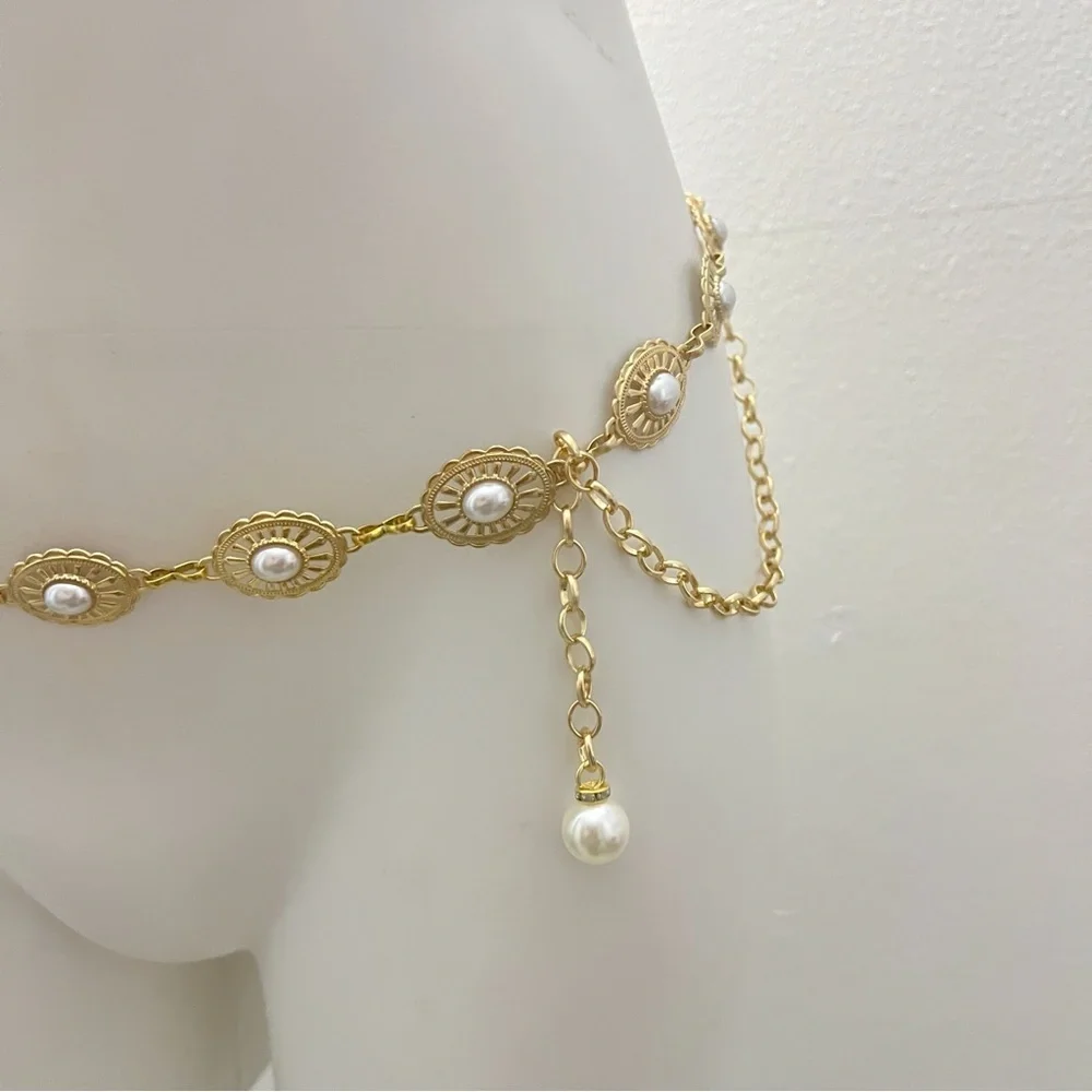 Vintage Style Layered Gold Chain Belt Dress Sweater Belt Womens Accessories